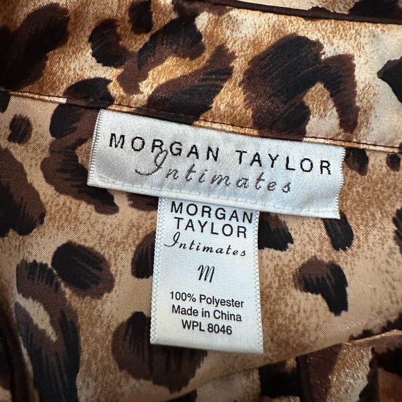 LUXE MORGAN TAYLOR INTIMATES LEOPARD SILKY PAJAMA SET WOMEN Size Medium - Picture 8 of 11
